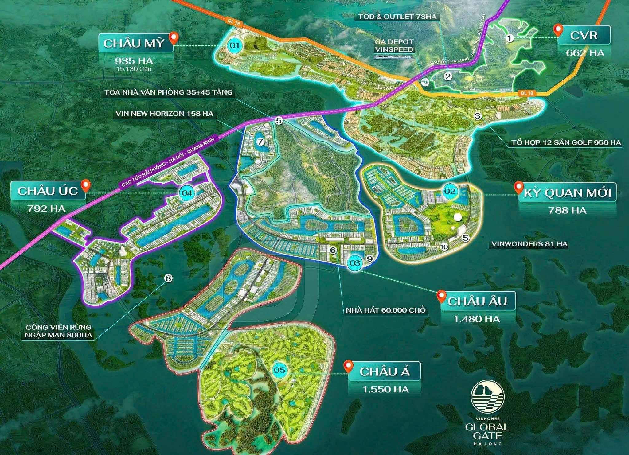 Sản phẩm và phân khu tại Vinhomes Global Gate Hạ long- Siêu đô thị biển ,Thành phố vịnh di sản thế giới